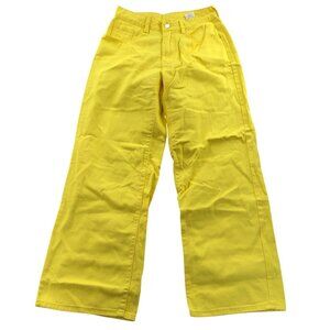 Shein Womens Pants Small Yellow Wide Leg Casual Hippie Mid Rise Classic Boho